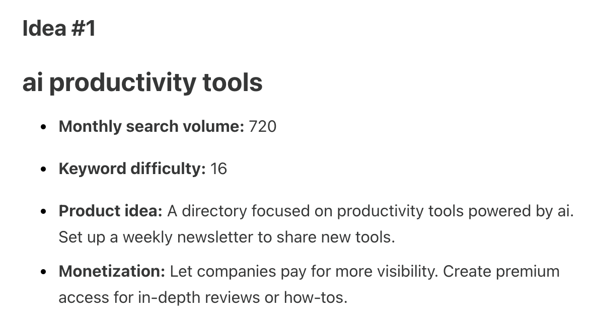 A screenshot from the excellent Build The Keyword newsletter